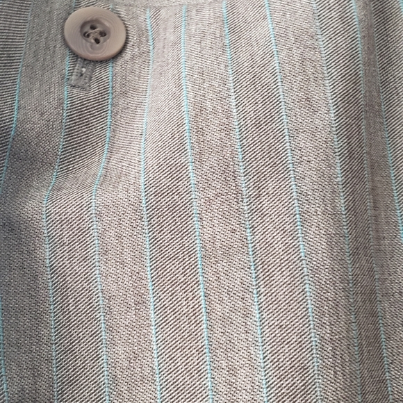 Laundry by Shelli Segal slacks taupe brown with aqua pinstripes size 4 - Picture 1 of 6